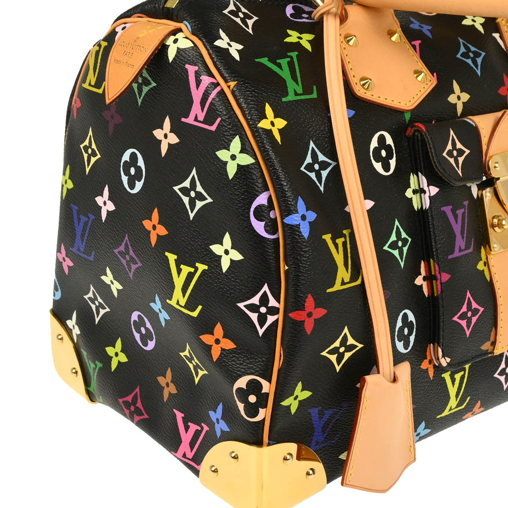 Louis Vuitton 2011 Black Monogram Multicolor Speedy 30 Handbag M92642