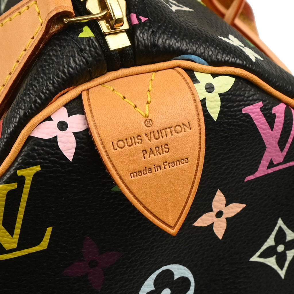 Louis Vuitton 2011 Black Monogram Multicolor Speedy 30 Handbag M92642