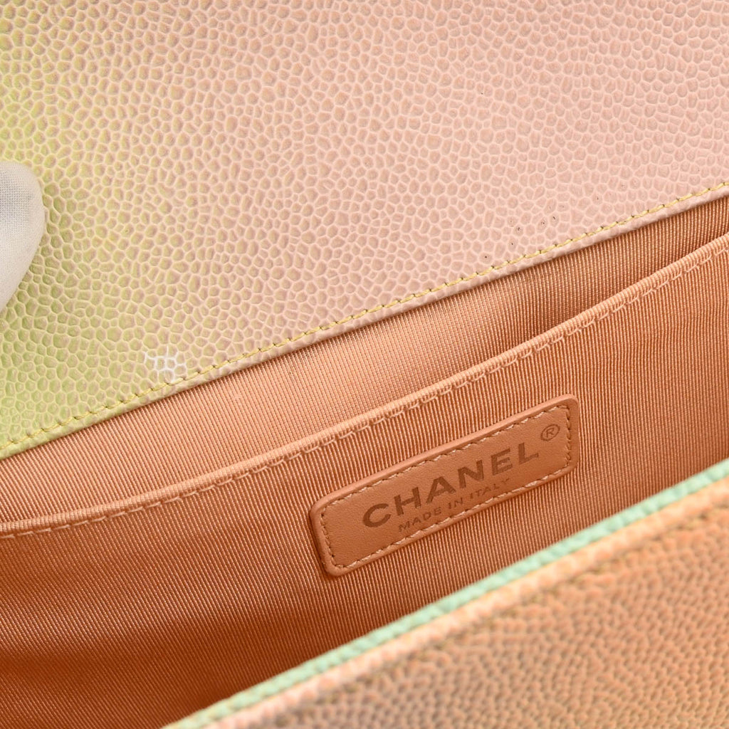 Boy Chanel 2018 Pastel Rainbow Caviar Medium Shoulder Bag