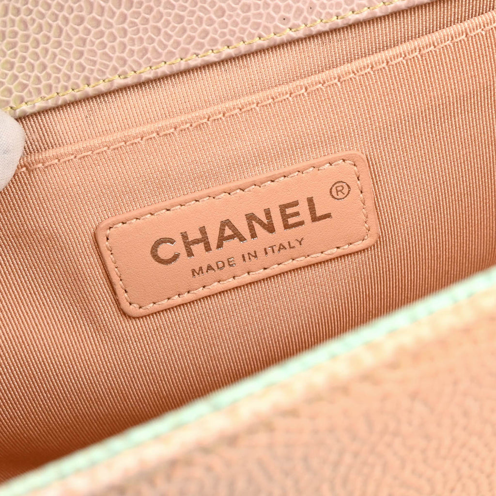 Boy Chanel 2018 Pastel Rainbow Caviar Medium Shoulder Bag
