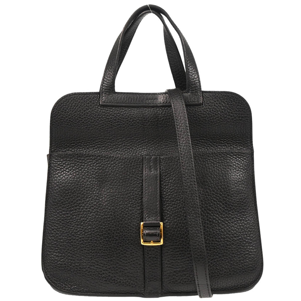 Hermes Black Togo Halzan 25 2way Shoulder Handbag