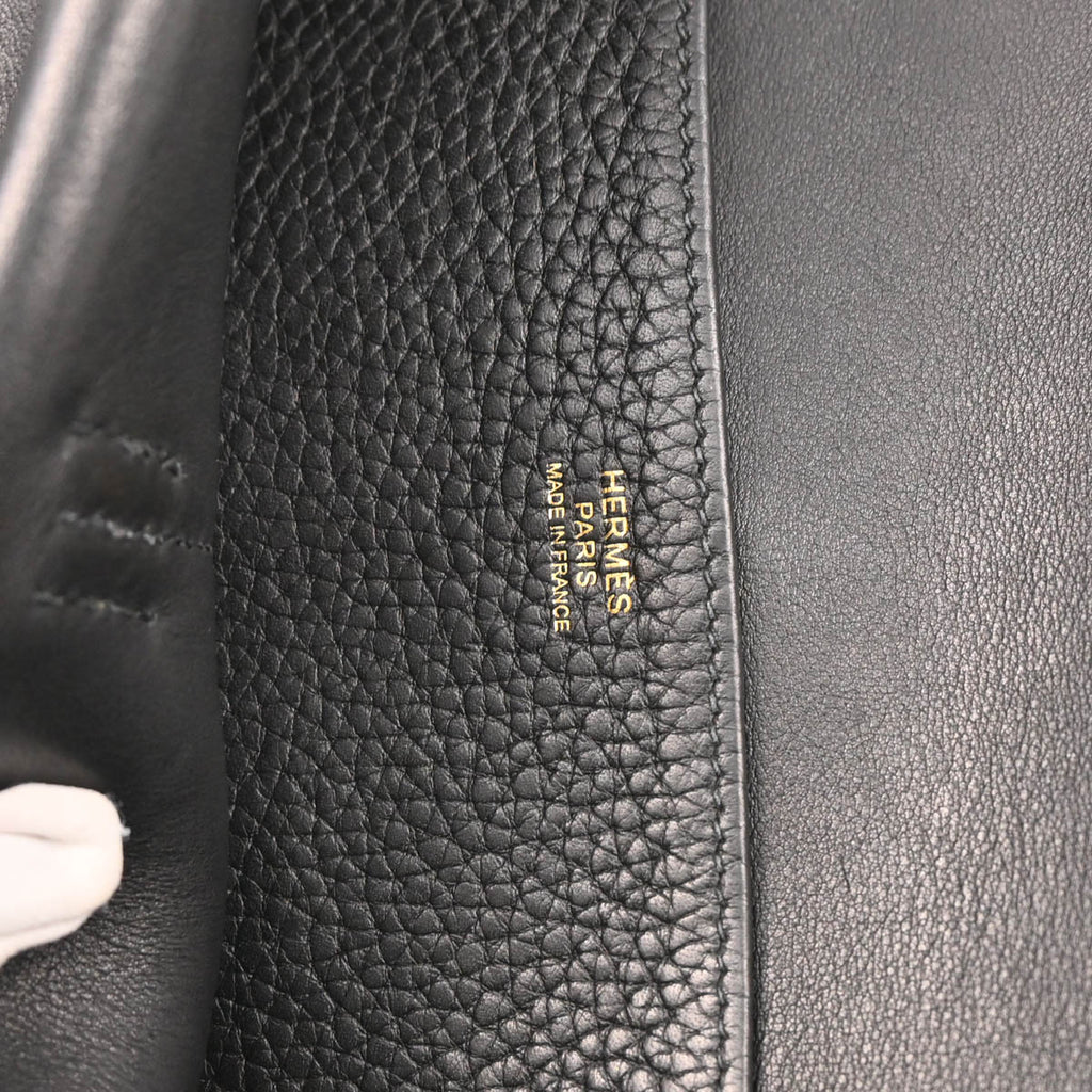 Hermes Black Togo Halzan 25 2way Shoulder Handbag