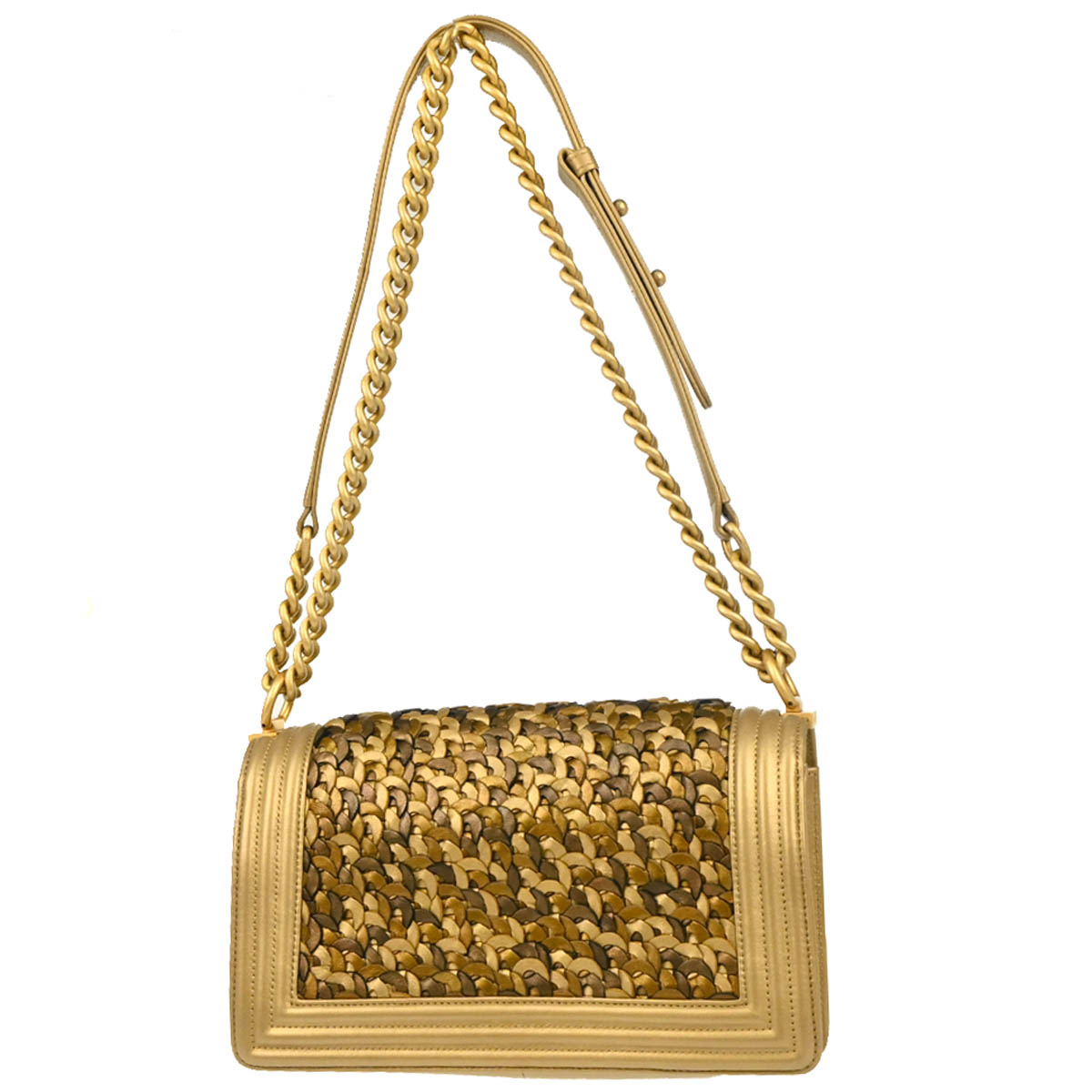 Boy Chanel 2018 Gold Lambskin Medium Shoulder Bag