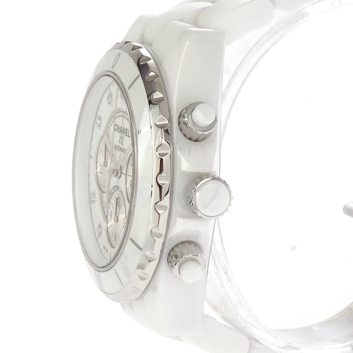 Chanel Ref.H2009 J12 Chronograph 41mm Watch Ceramic SS Diamond
