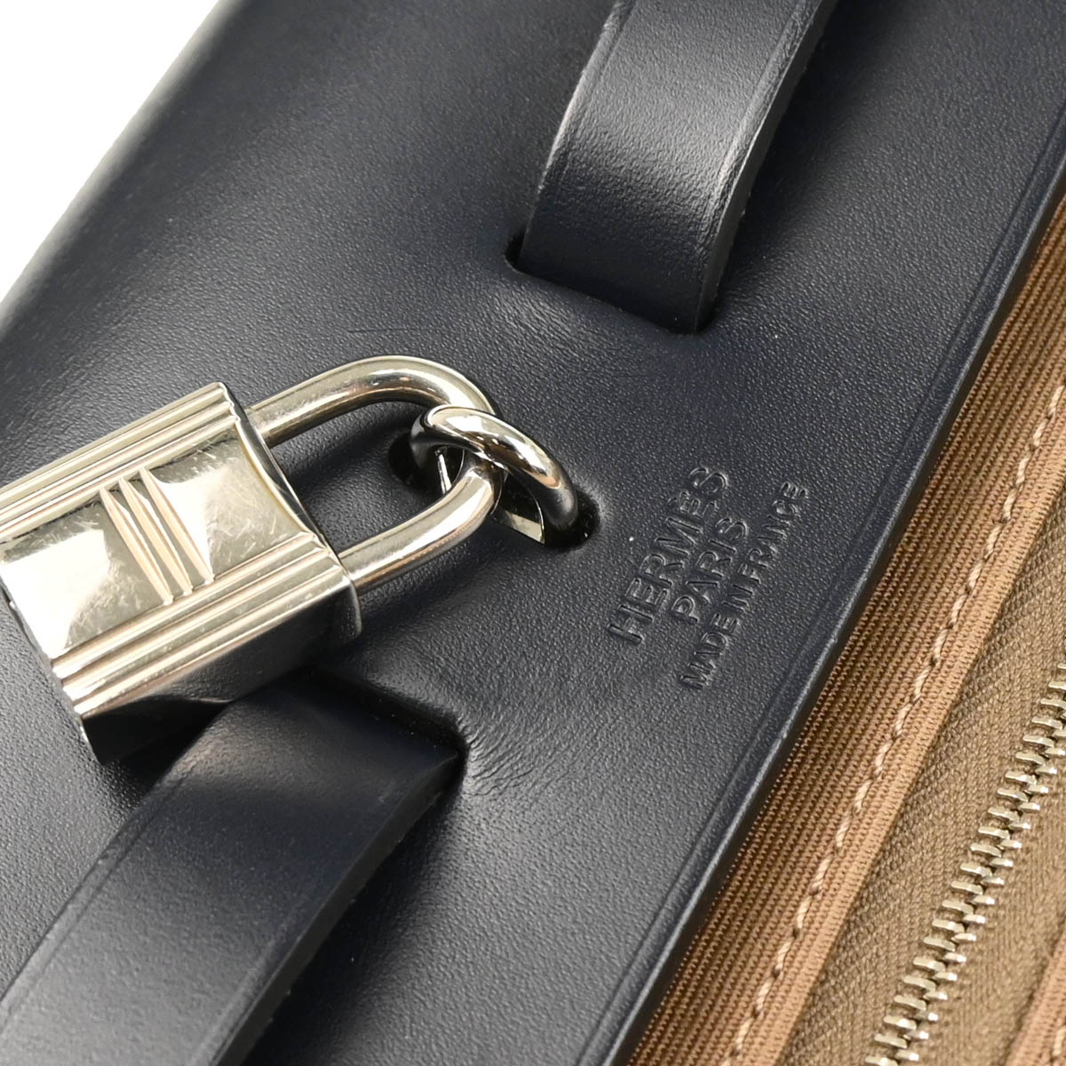 Hermes 2017 Brown Black Officier Herbag Zip PM 2 in 1 Tote Bag