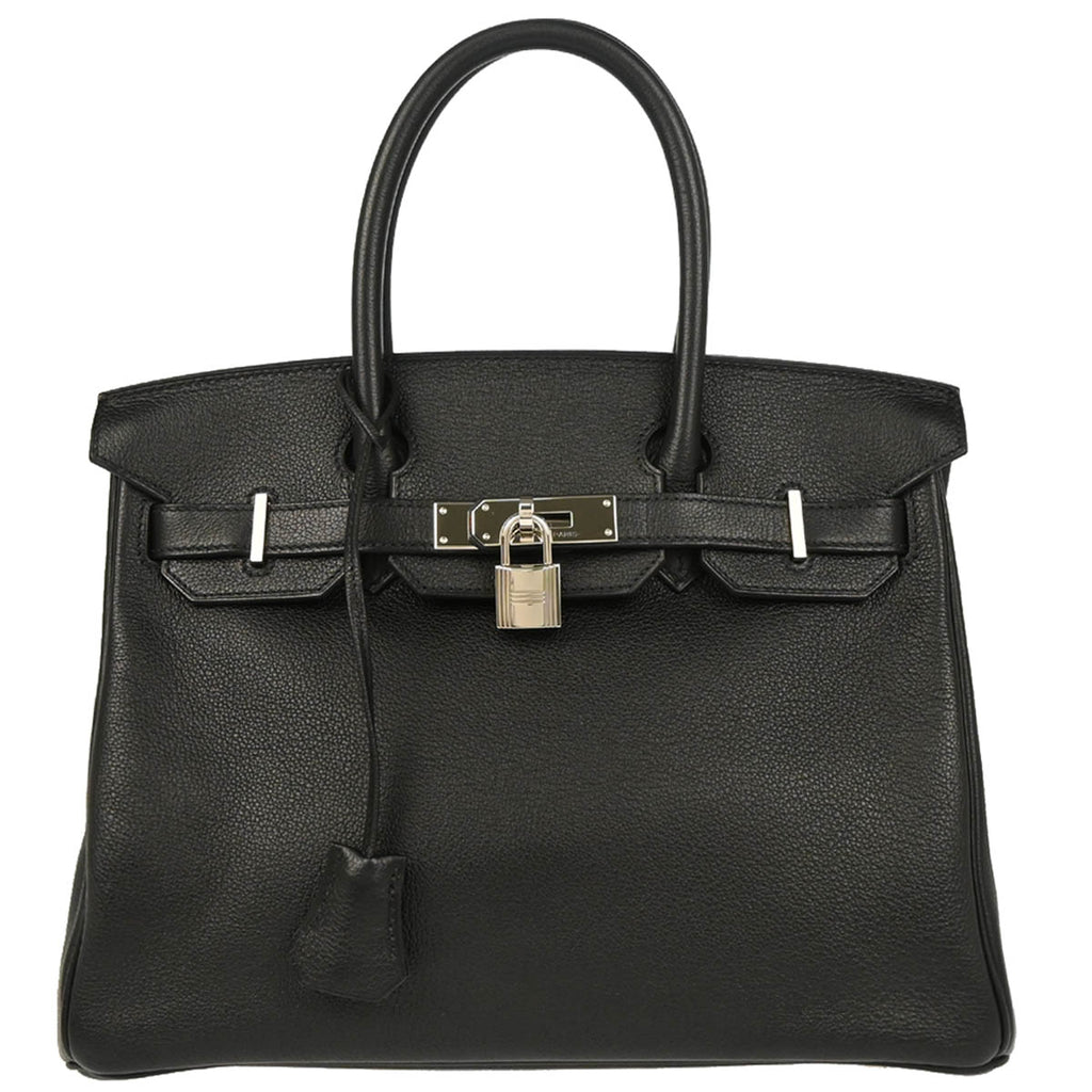 Hermes 2018 Black Evergrain Birkin 30 Handbag