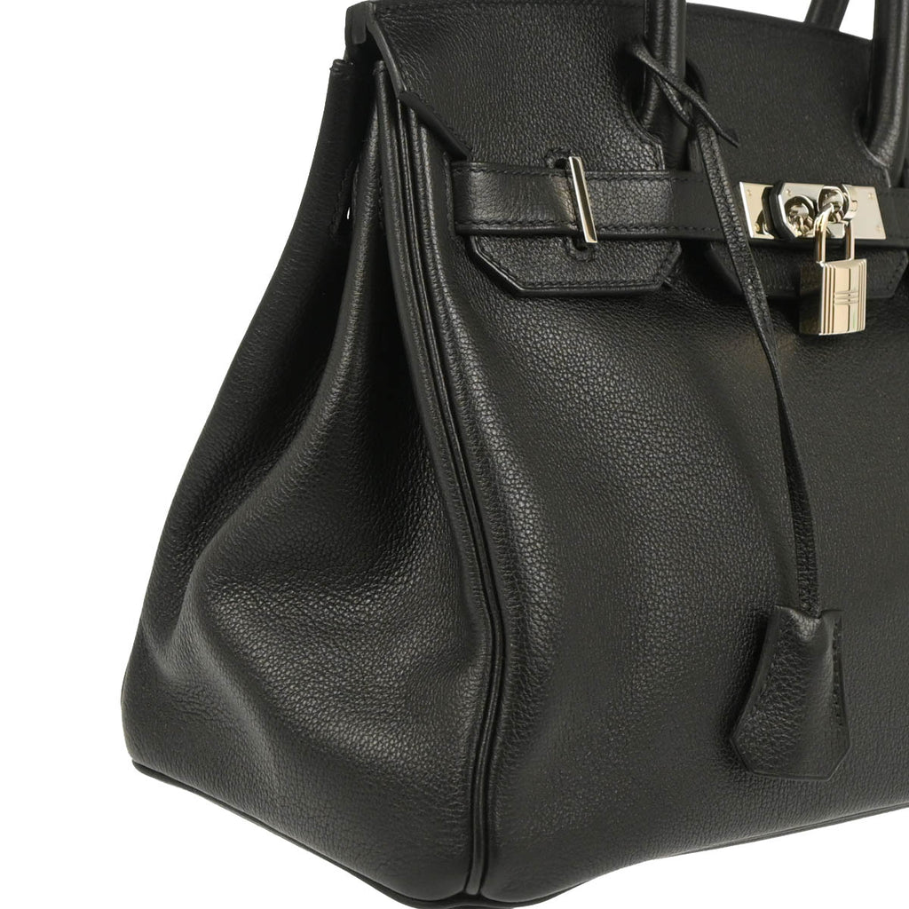 Hermes 2018 Black Evergrain Birkin 30 Handbag