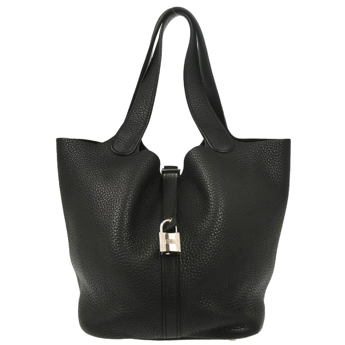 Hermes 2010 Black Taurillon Clemence Picotin Lock 22 MM Handbag