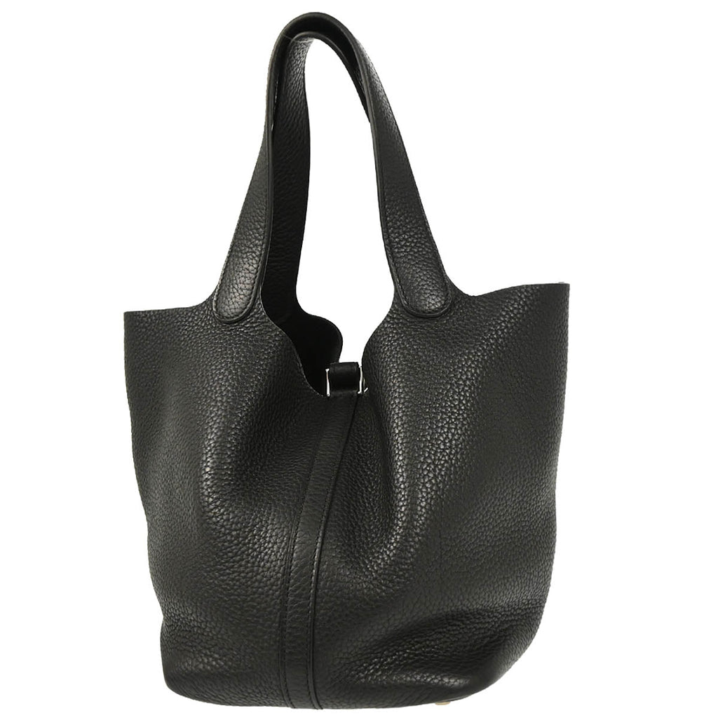 Hermes 2010 Black Taurillon Clemence Picotin Lock 22 MM Handbag