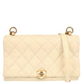 Chanel 2019 Ivory Calfskin Turnlock Small Full Flap Shoulder Bag