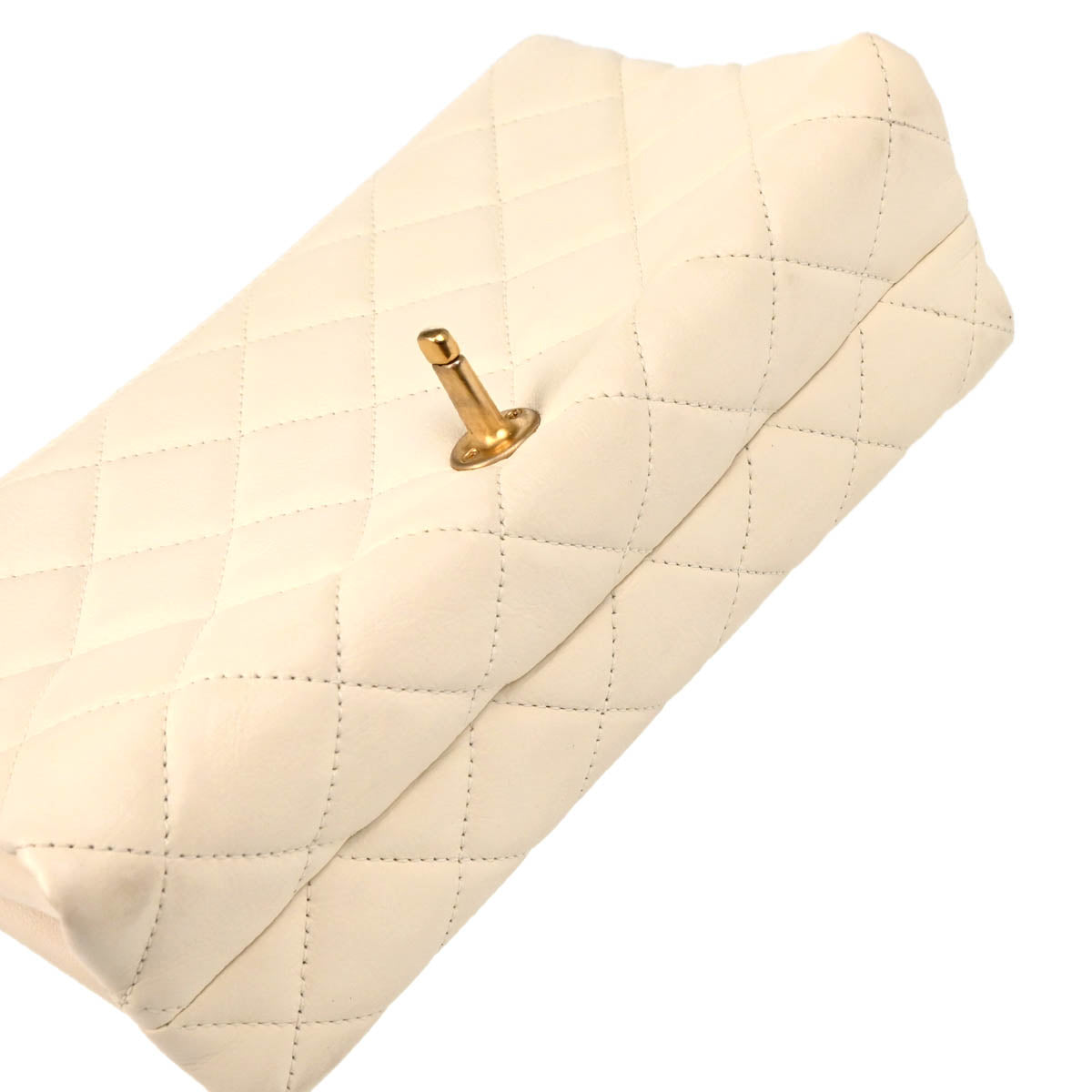 Chanel 2019 Ivory Calfskin Turnlock Small Full Flap Shoulder Bag