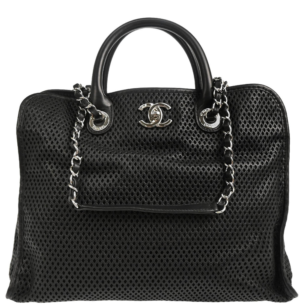 Chanel 2012-2013 Black Perforated Calfskin French Riviera 2way Shoulder Handbag