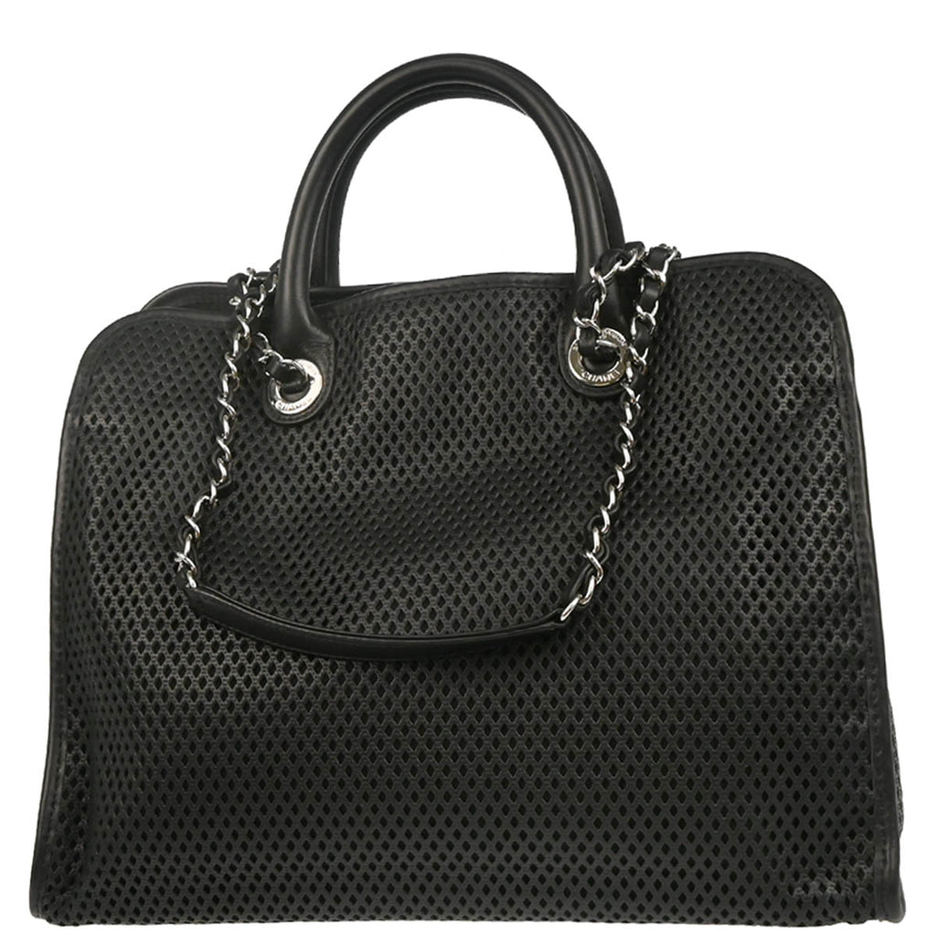 Chanel 2012-2013 Black Perforated Calfskin French Riviera 2way Shoulder Handbag