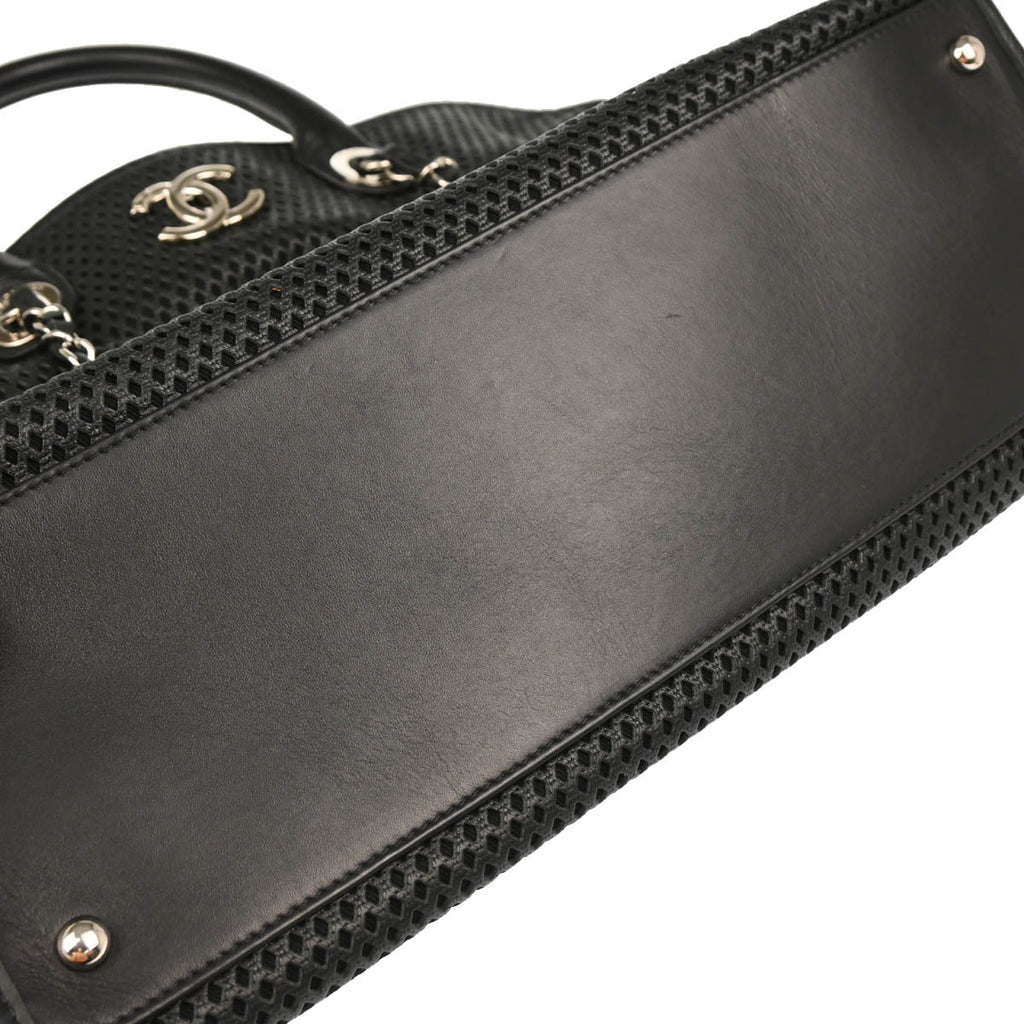 Chanel 2012-2013 Black Perforated Calfskin French Riviera 2way Shoulder Handbag