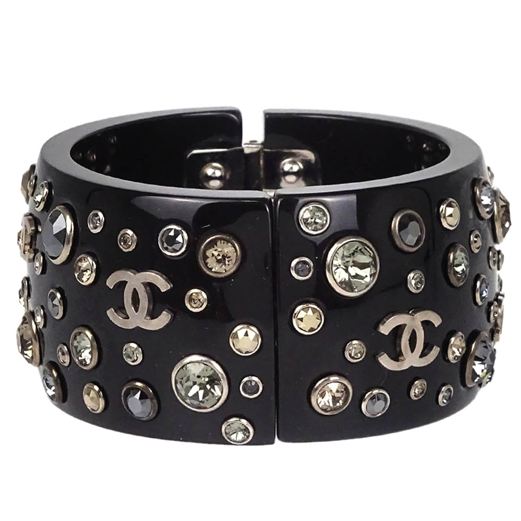 Chanel Bangle Rhinestone Black 13B