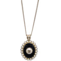 Chanel Gold Chain Pendant Necklace Costume Pearl A18V