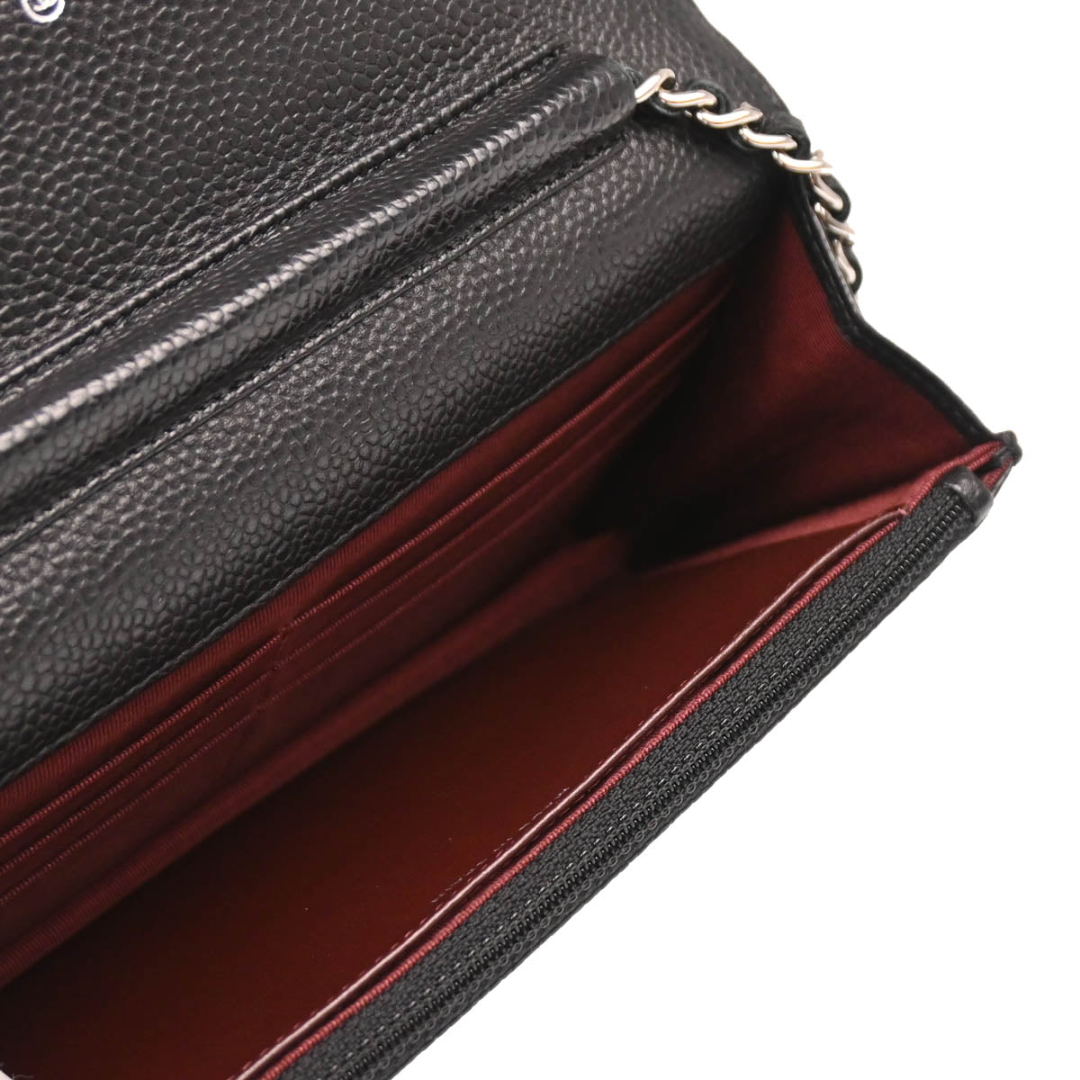 Chanel 2012 Black Caviar Classic WOC Wallet on Chain Shoulder Bag