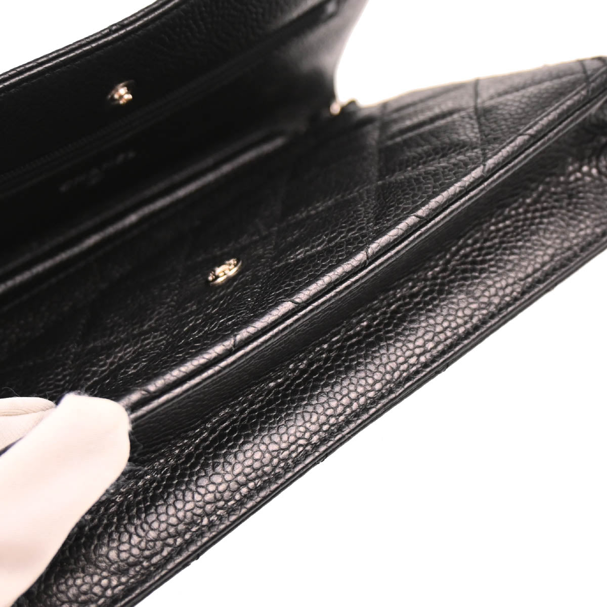 Chanel 2012 Black Caviar Classic WOC Wallet on Chain Shoulder Bag