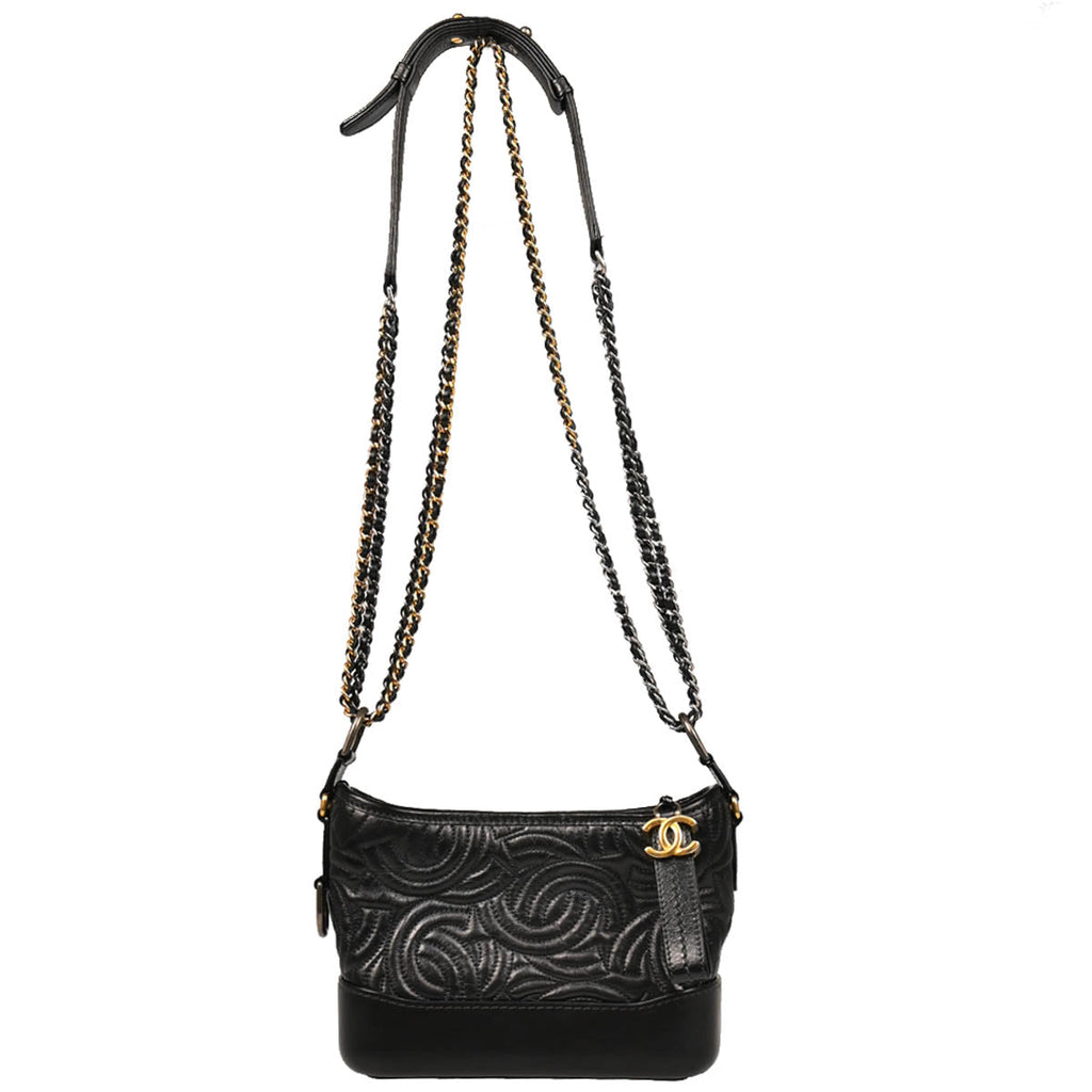 Chanel 2019 Black Lambskin Calfskin Small Gabrielle Shoulder Bag