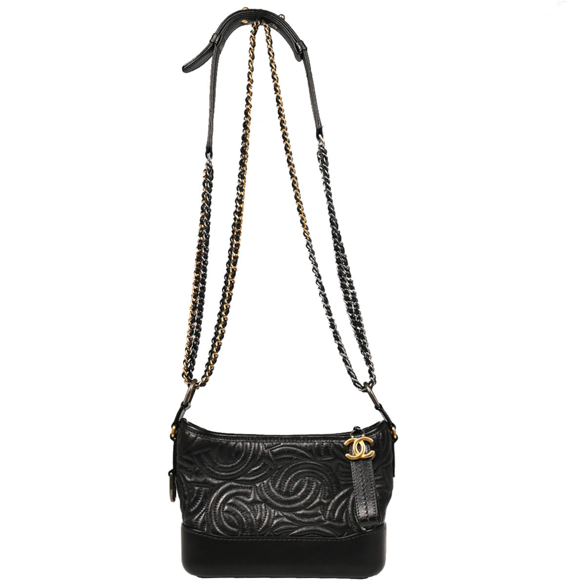 Chanel 2019 Black Lambskin Calfskin Small Gabrielle Shoulder Bag