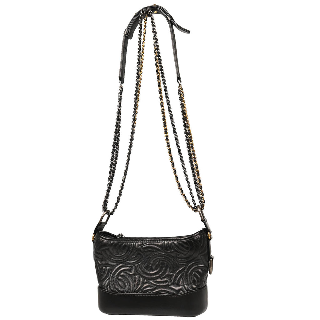Chanel 2019 Black Lambskin Calfskin Small Gabrielle Shoulder Bag