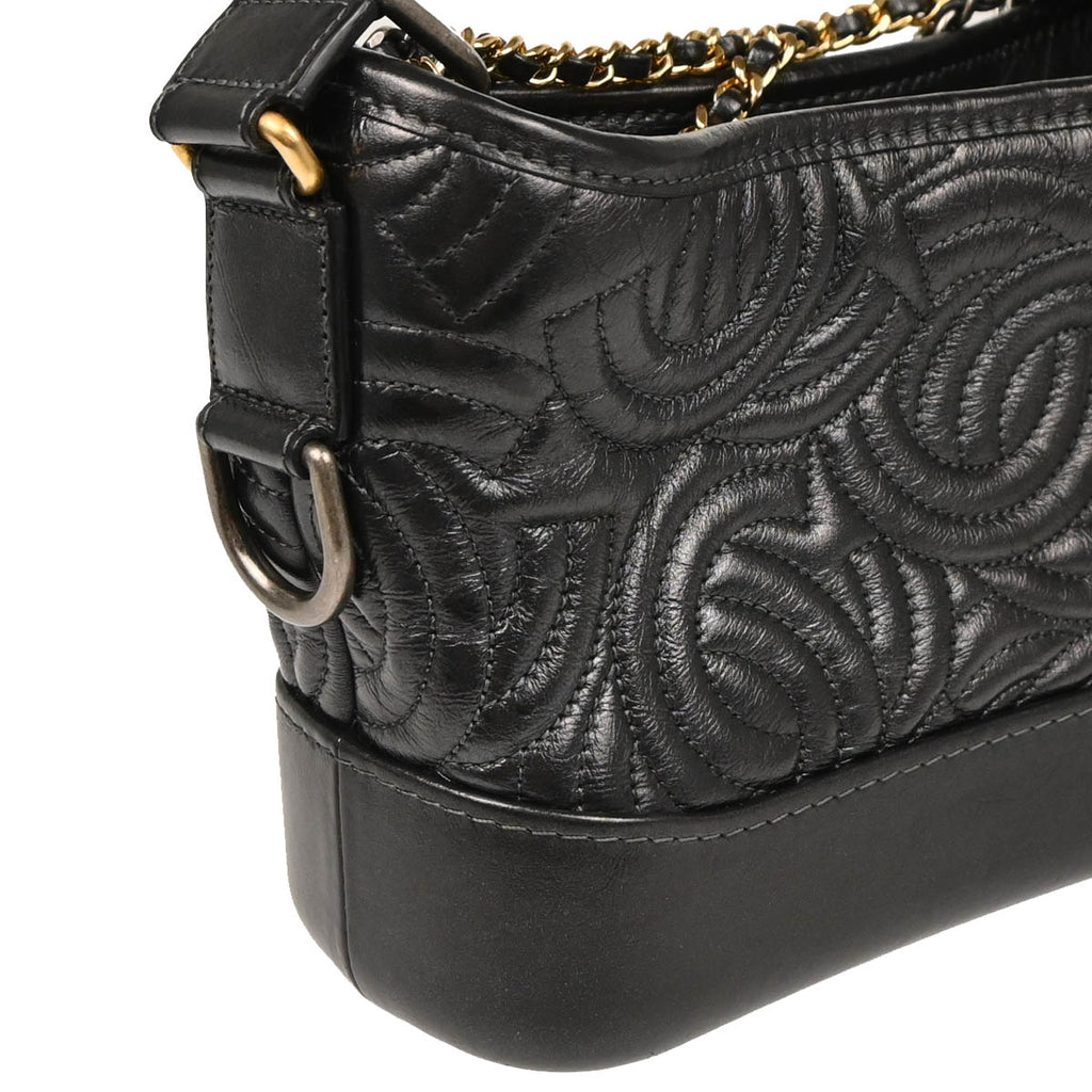 Chanel 2019 Black Lambskin Calfskin Small Gabrielle Shoulder Bag