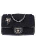 Chanel 2014 Navy Mouton Denim Paris Dallas Single Flap Shoulder Bag