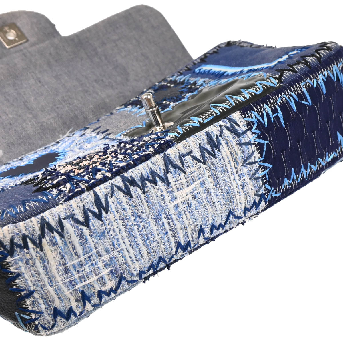 Chanel 2015-2016 Blue Denim Patchwork Single Flap Shoulder Bag