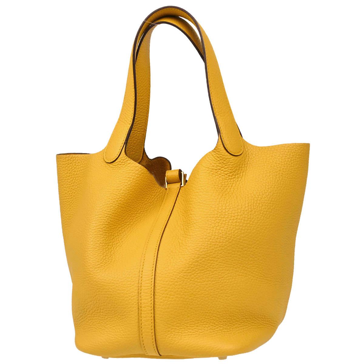 Hermes 2019 Jaune Taurillon Clemence Picotin Lock 22 MM Handbag