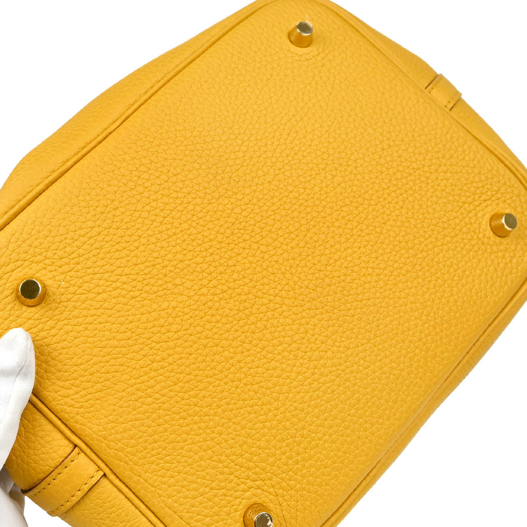 Hermes 2019 Jaune Taurillon Clemence Picotin Lock 22 MM Handbag