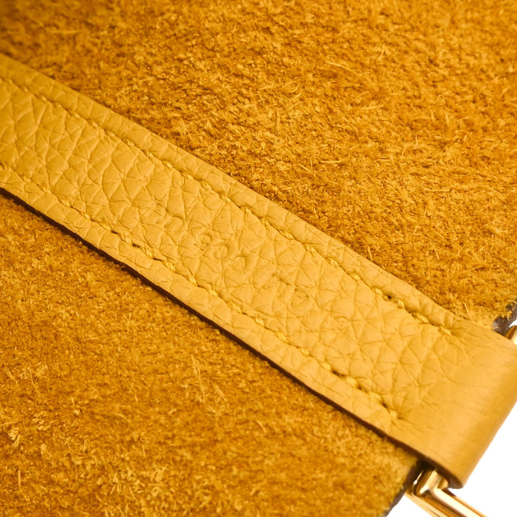 Hermes 2019 Jaune Taurillon Clemence Picotin Lock 22 MM Handbag