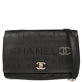Chanel 2019 Black Perforated Calfskin Shoulder Bag