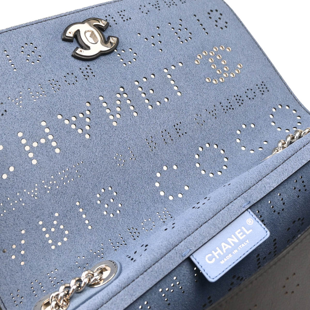 Chanel 2019 Black Perforated Calfskin Shoulder Bag