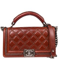 Boy Chanel 2015-2016 Bordeaux Calfskin Medium 2way Shoulder Bag Handbag