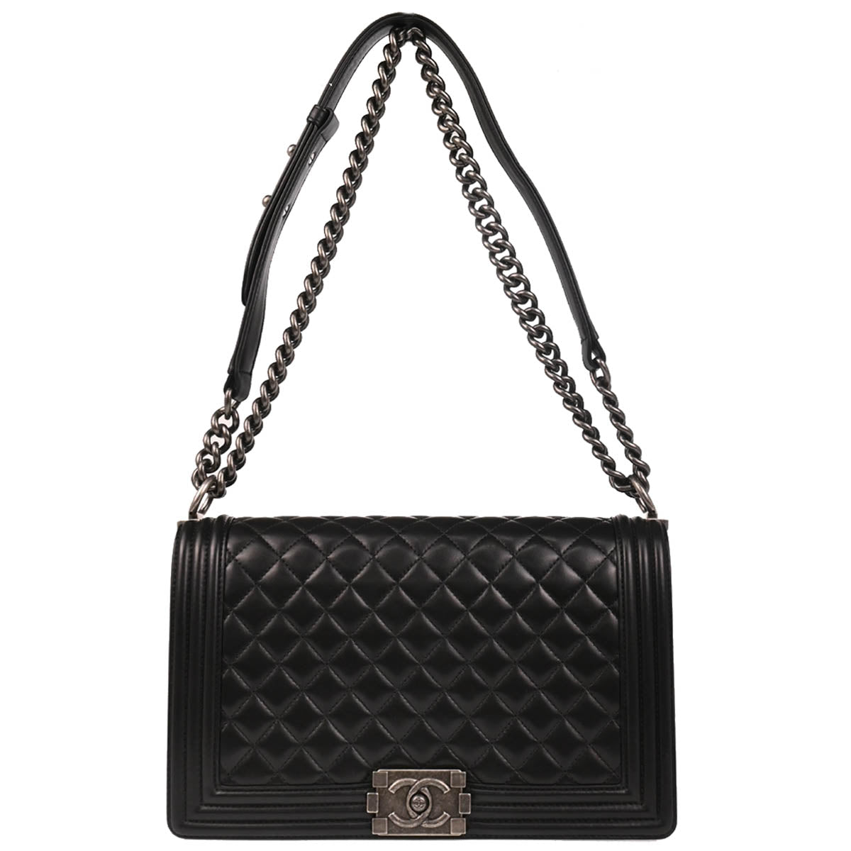 Boy Chanel 2017-2018 Black Lambskin Medium Shoulder Bag