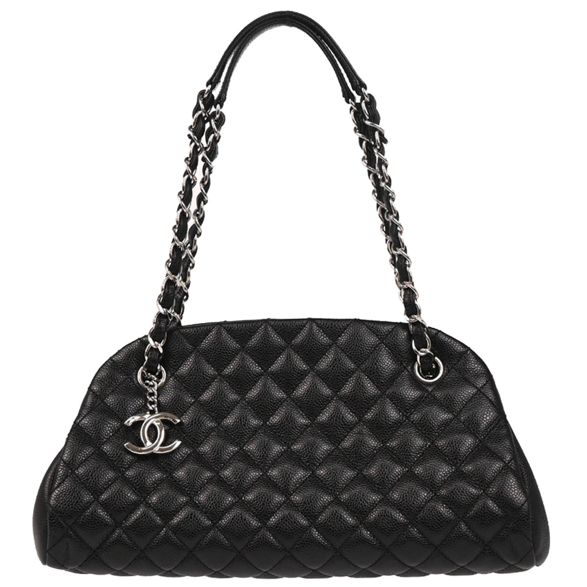 Chanel 2012-2013 Black Caviar Medium Mademoiselle Bowling Bag