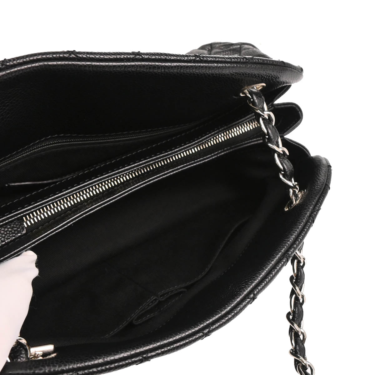 Chanel 2012-2013 Black Caviar Medium Mademoiselle Bowling Bag