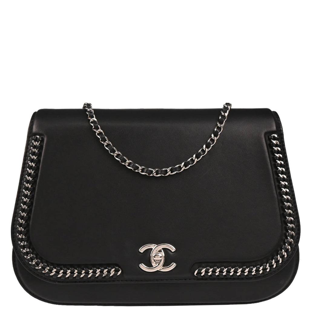 Chanel 2017-2018 Black Calfskin Braided Chic Flap Bag Shoulder Bag