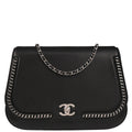 Chanel 2017-2018 Black Calfskin Braided Chic Flap Bag Shoulder Bag