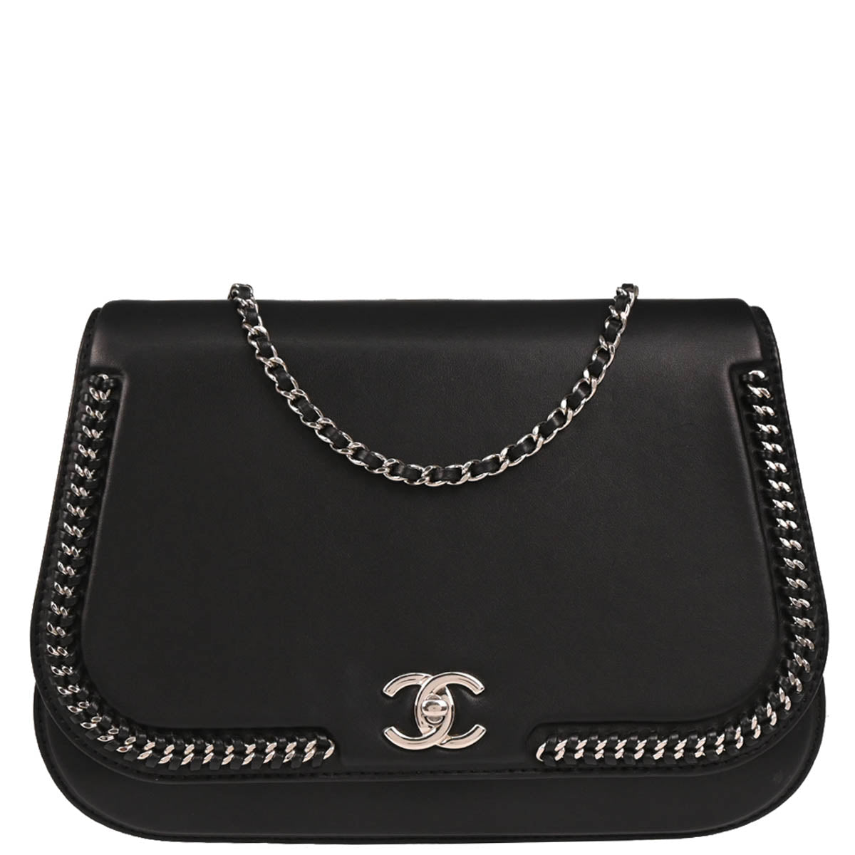 Chanel 2017-2018 Black Calfskin Braided Chic Flap Bag Shoulder Bag