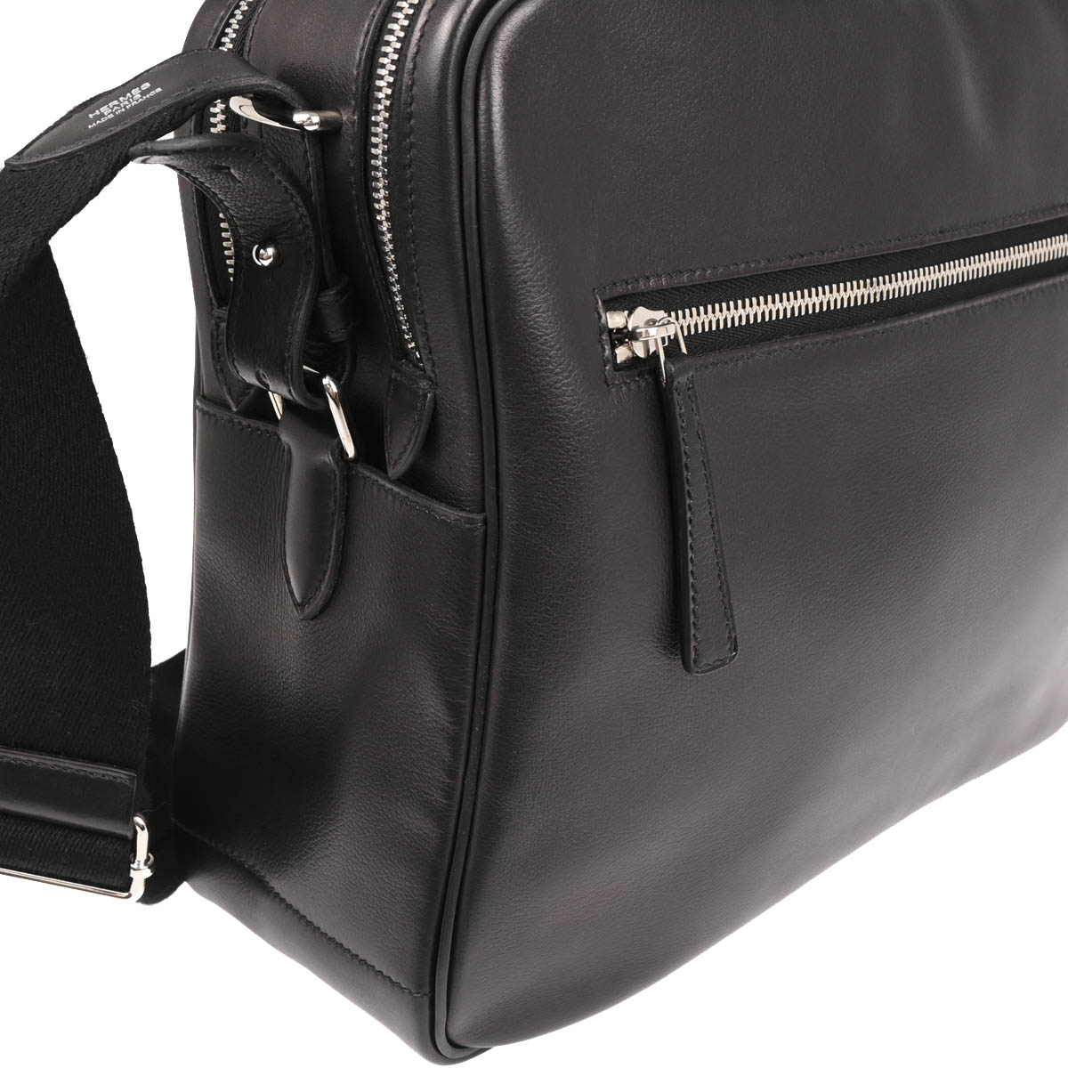 Hermes 2014 Black Evergrain Sac Hebdo Reporter Messenger Bag