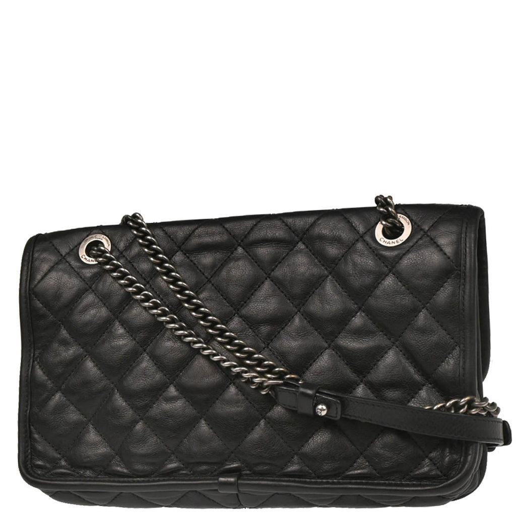 Chanel 2014-2015 Black Calfskin French Riviera Shoulder Bag