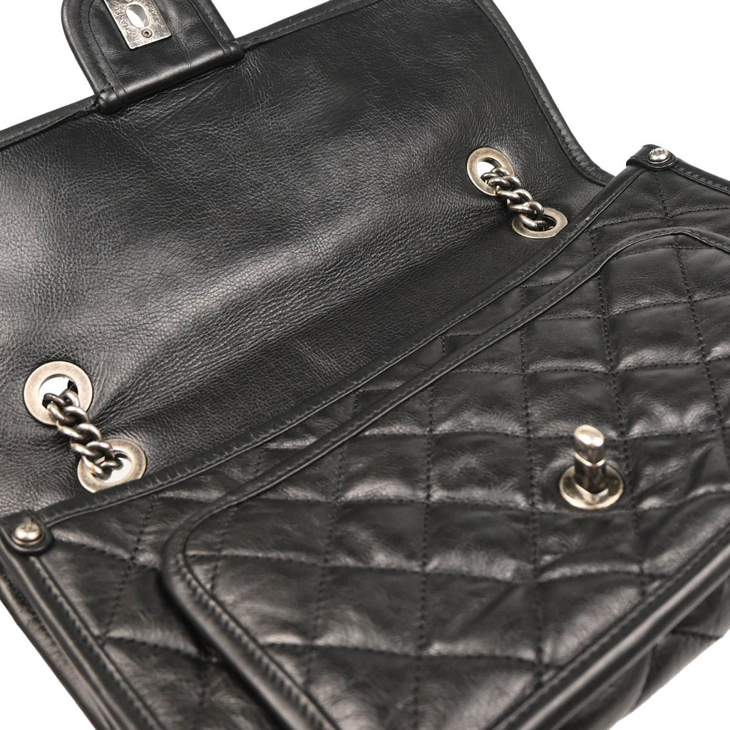 Chanel 2014-2015 Black Calfskin French Riviera Shoulder Bag