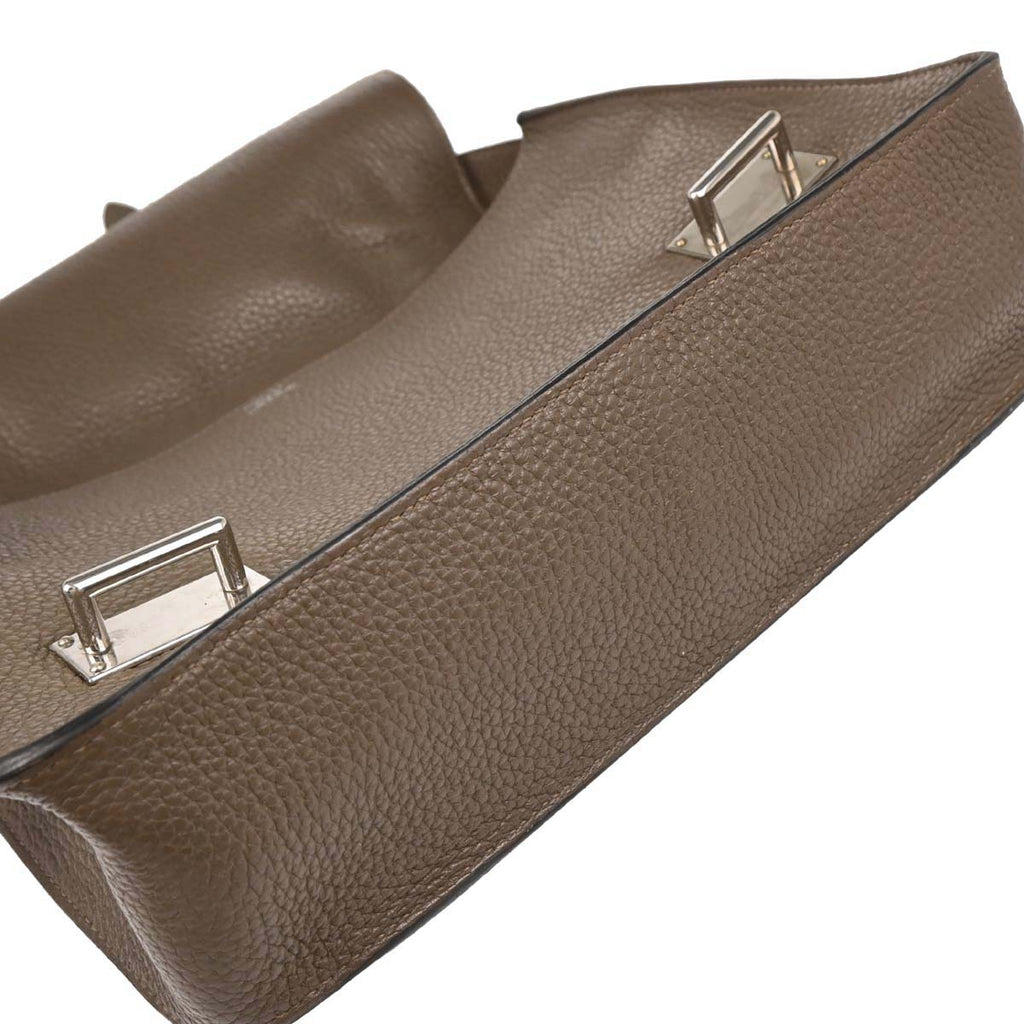 Hermes 2014 Etoupe Taurillon Clemence Steve Caporal 27 Shoulder Bag