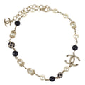 Chanel Gold Chain Costume Pearl Rhinestone Necklace B19P