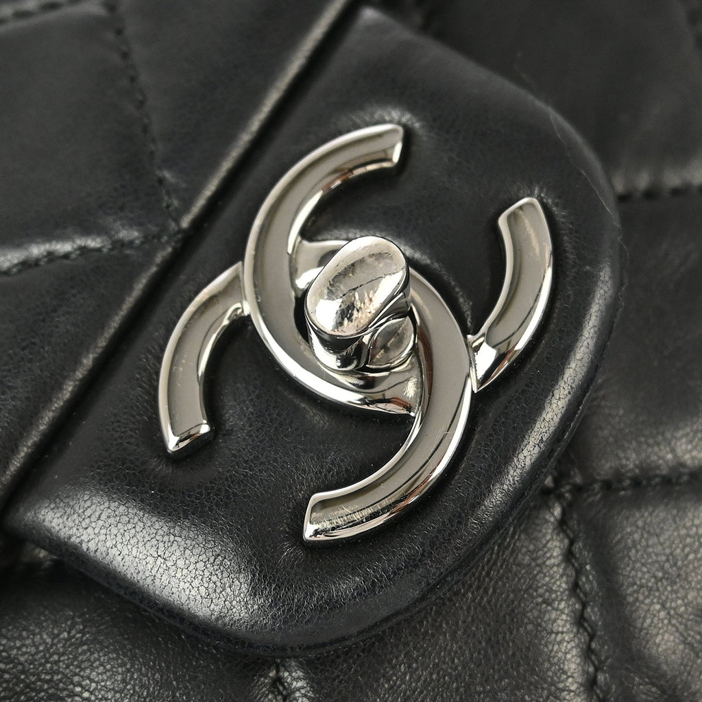 Chanel Black Lambskin Hula Hoop Large Handbag