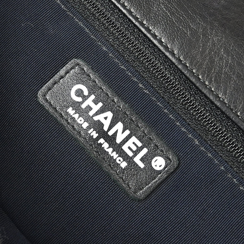 Chanel Black Lambskin Hula Hoop Large Handbag
