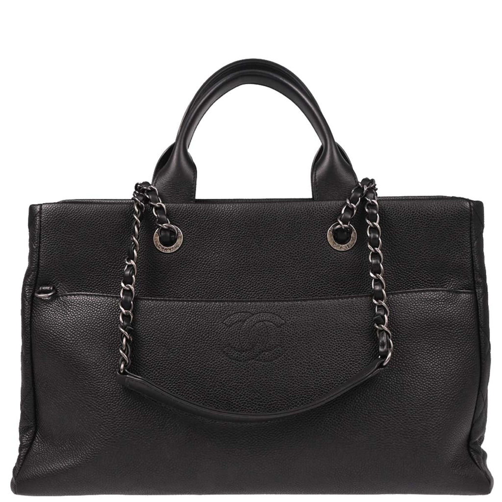 Chanel 2016-2017 Black Caviar 2way Shoulder Handbag