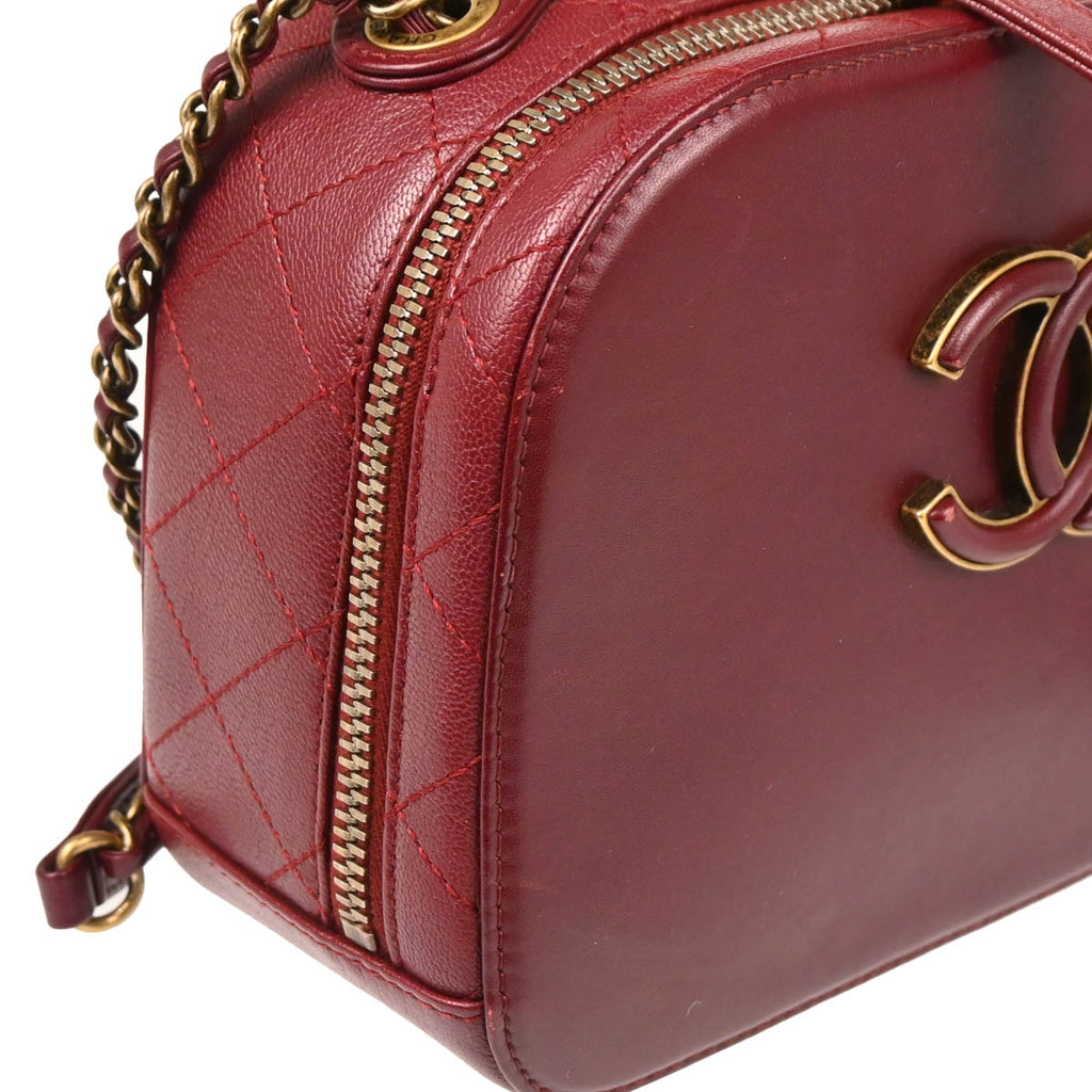 Chanel 2017 Bordeaux Calfskin Coco Curve Vanity Handbag