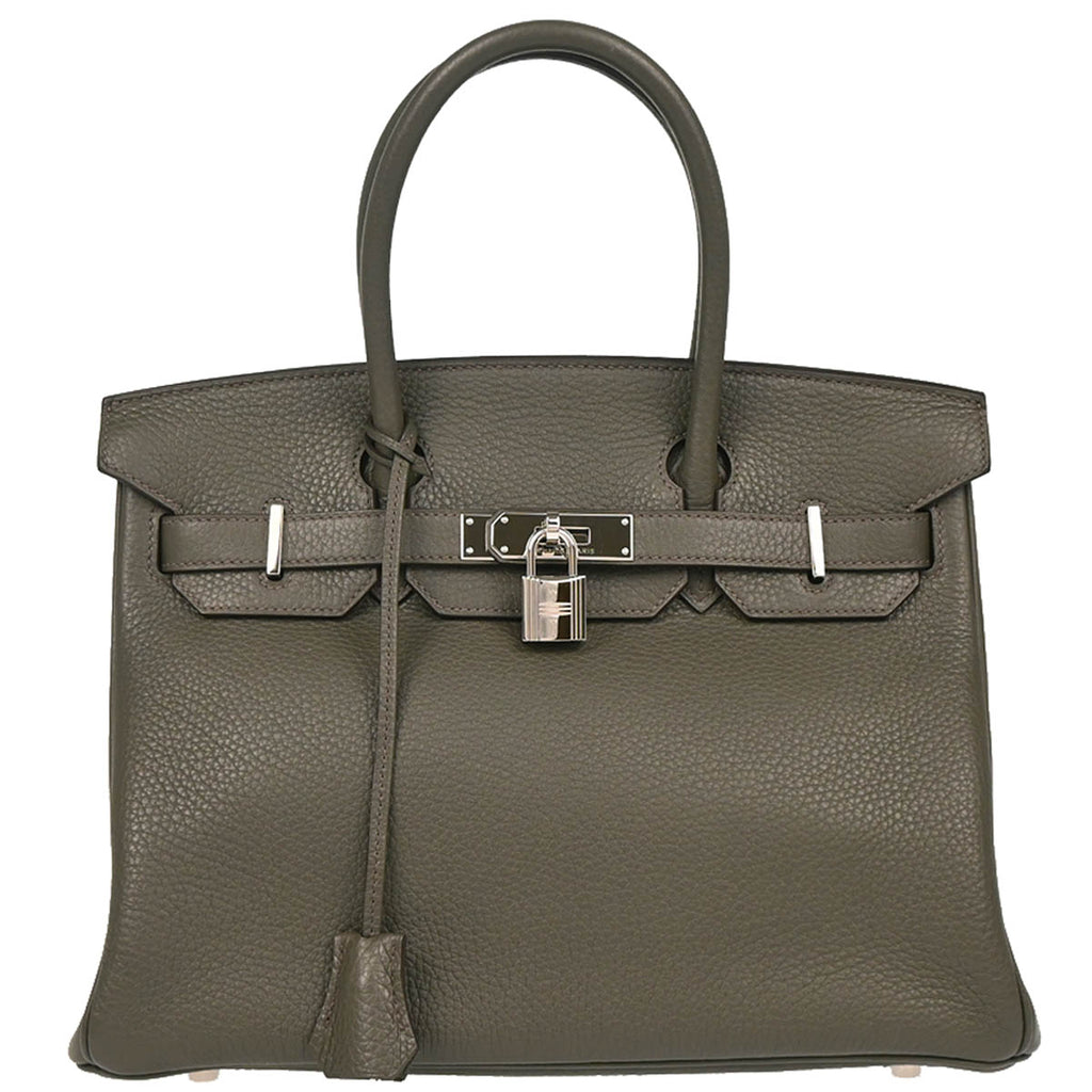 Hermes 2015 Vert de Gris Taurillon Clemence Birkin 30 Handbag